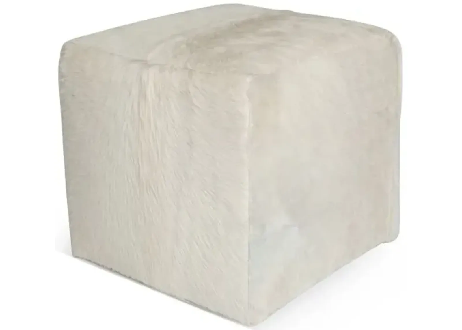 Cube Ottoman - White Hide - Le-Coterie