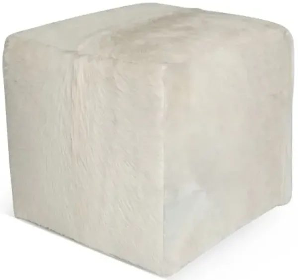 Cube Ottoman - White Hide - Le-Coterie