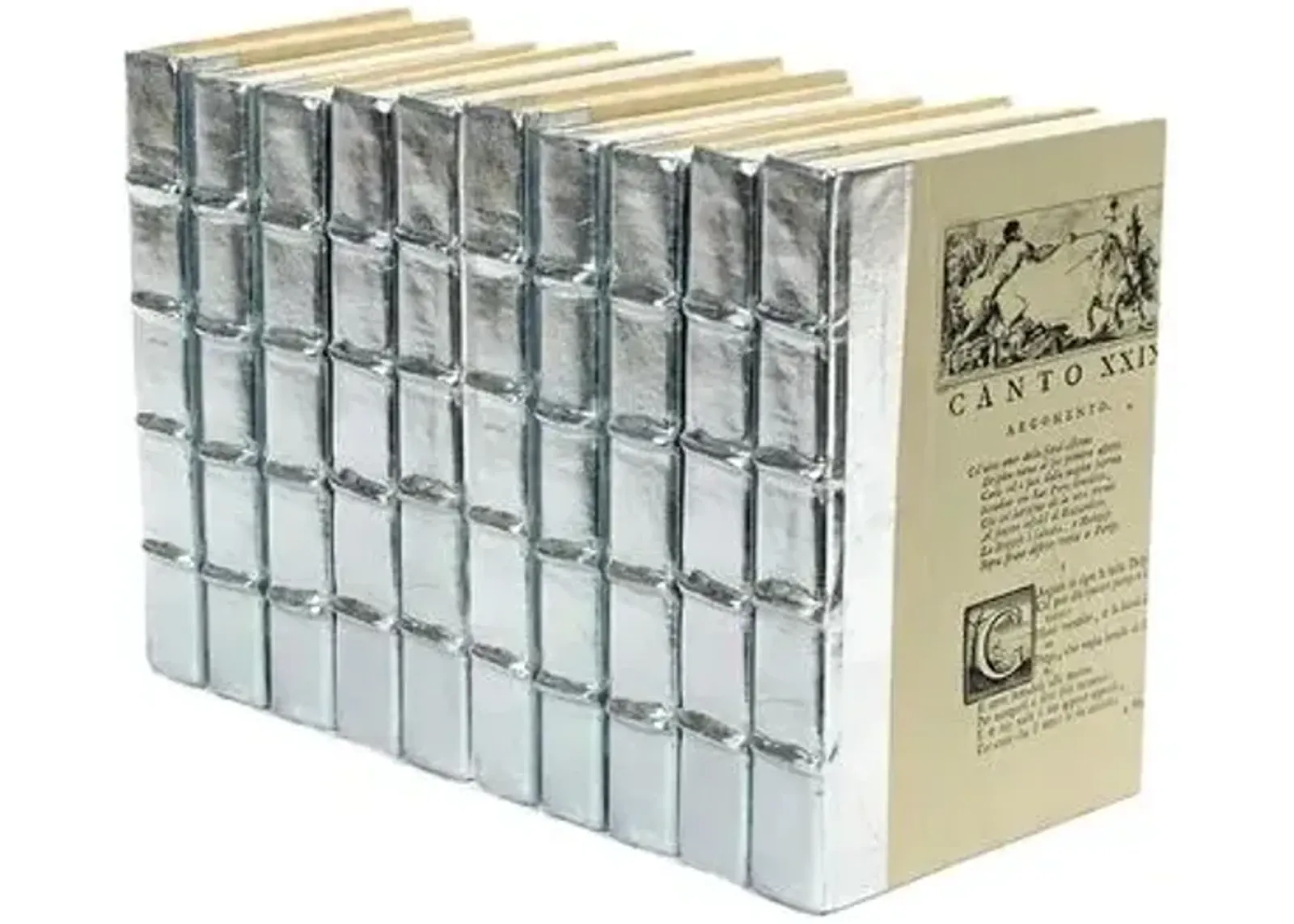 10" Metallic Books - Silver - Gray