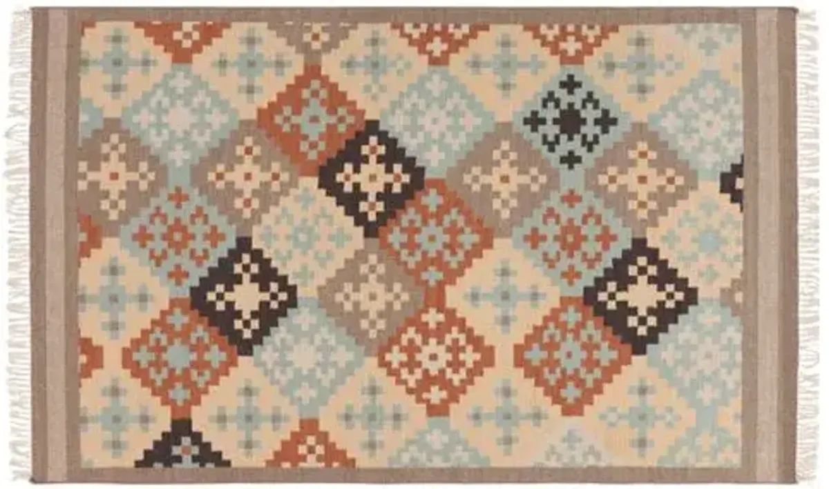 Kase Flat-Weave Rug - Beige - Beige