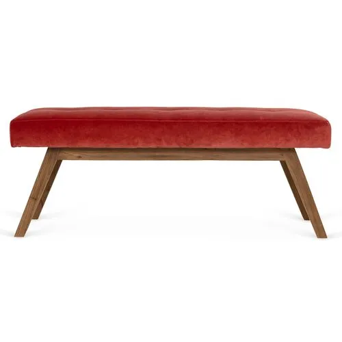 Bleeker Bench - Velvet - Kim Salmela - Handcrafted - Orange