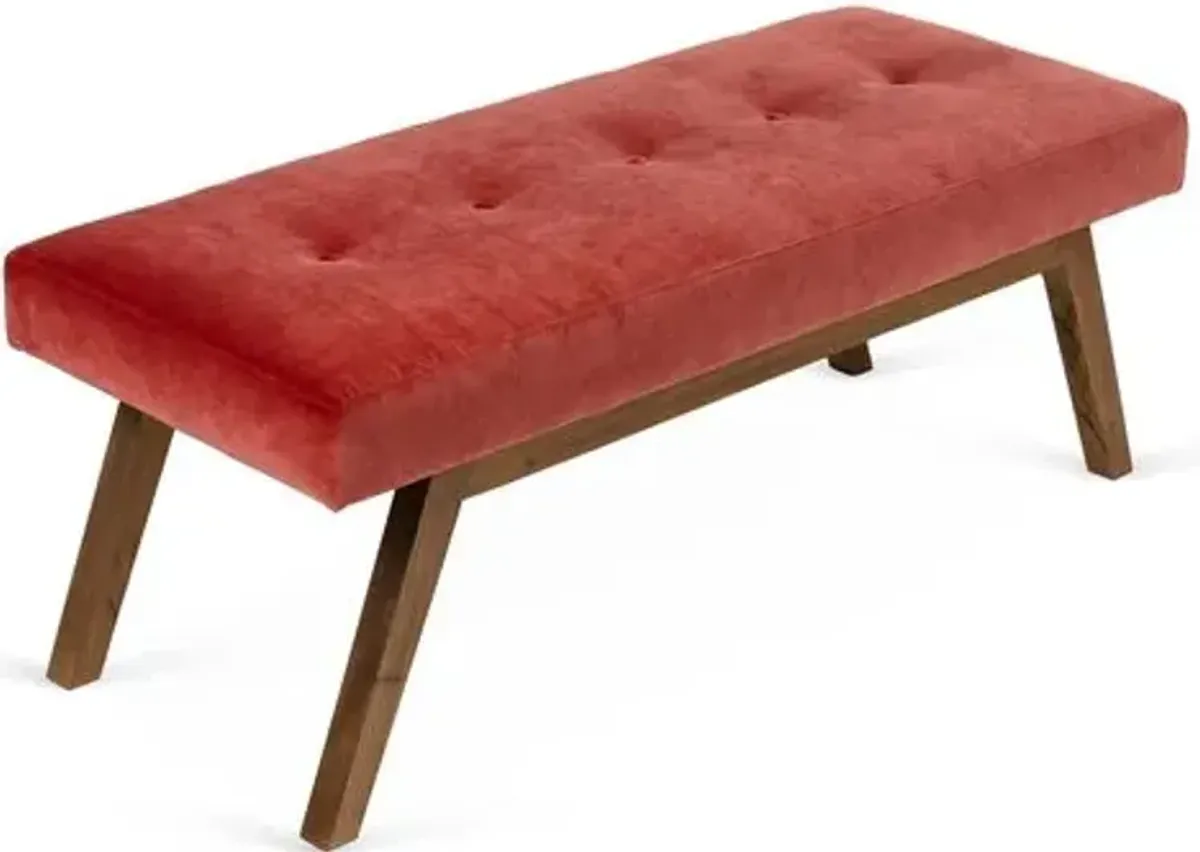 Bleeker Bench - Velvet - Kim Salmela - Handcrafted - Orange