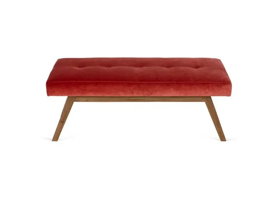 Bleeker Bench - Velvet - Kim Salmela - Handcrafted - Orange