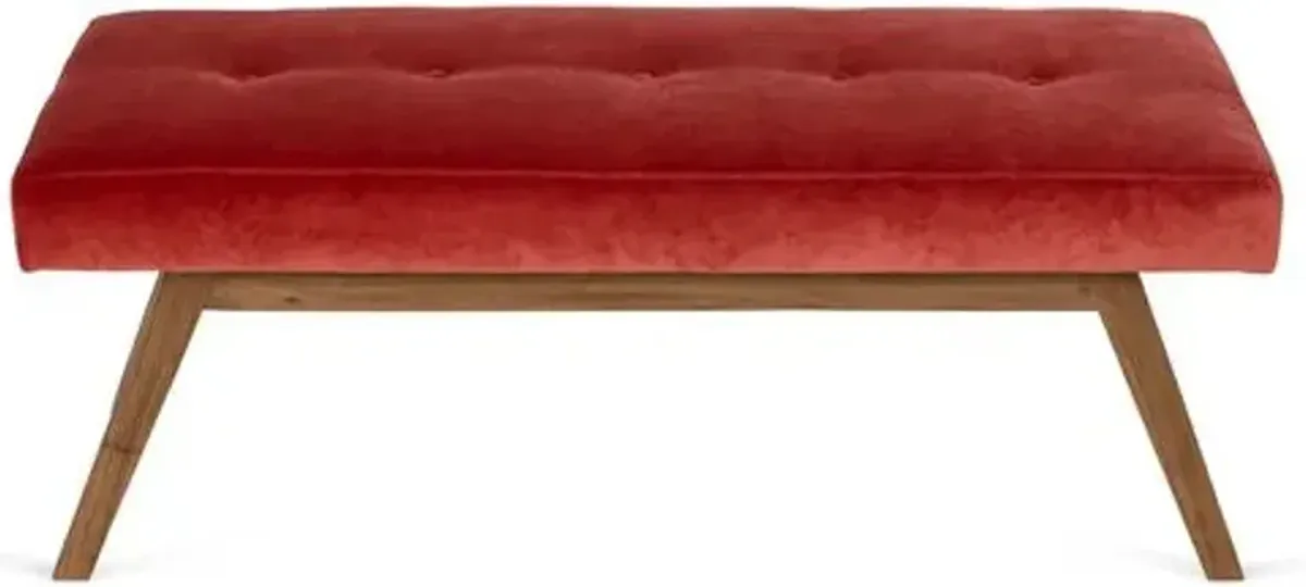 Bleeker Bench - Velvet - Kim Salmela - Handcrafted - Orange