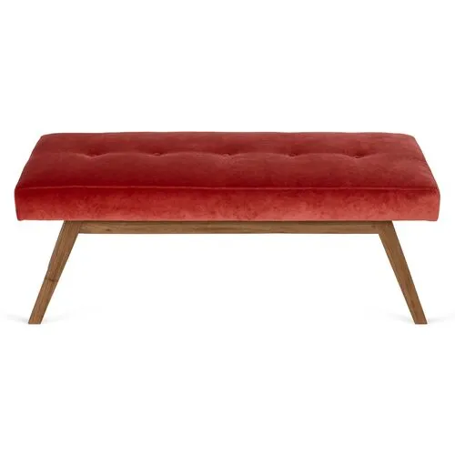 Bleeker Bench - Velvet - Kim Salmela - Handcrafted - Orange