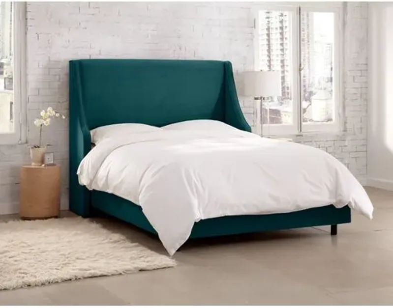 Davis Wingback Bed - Handcrafted - Green