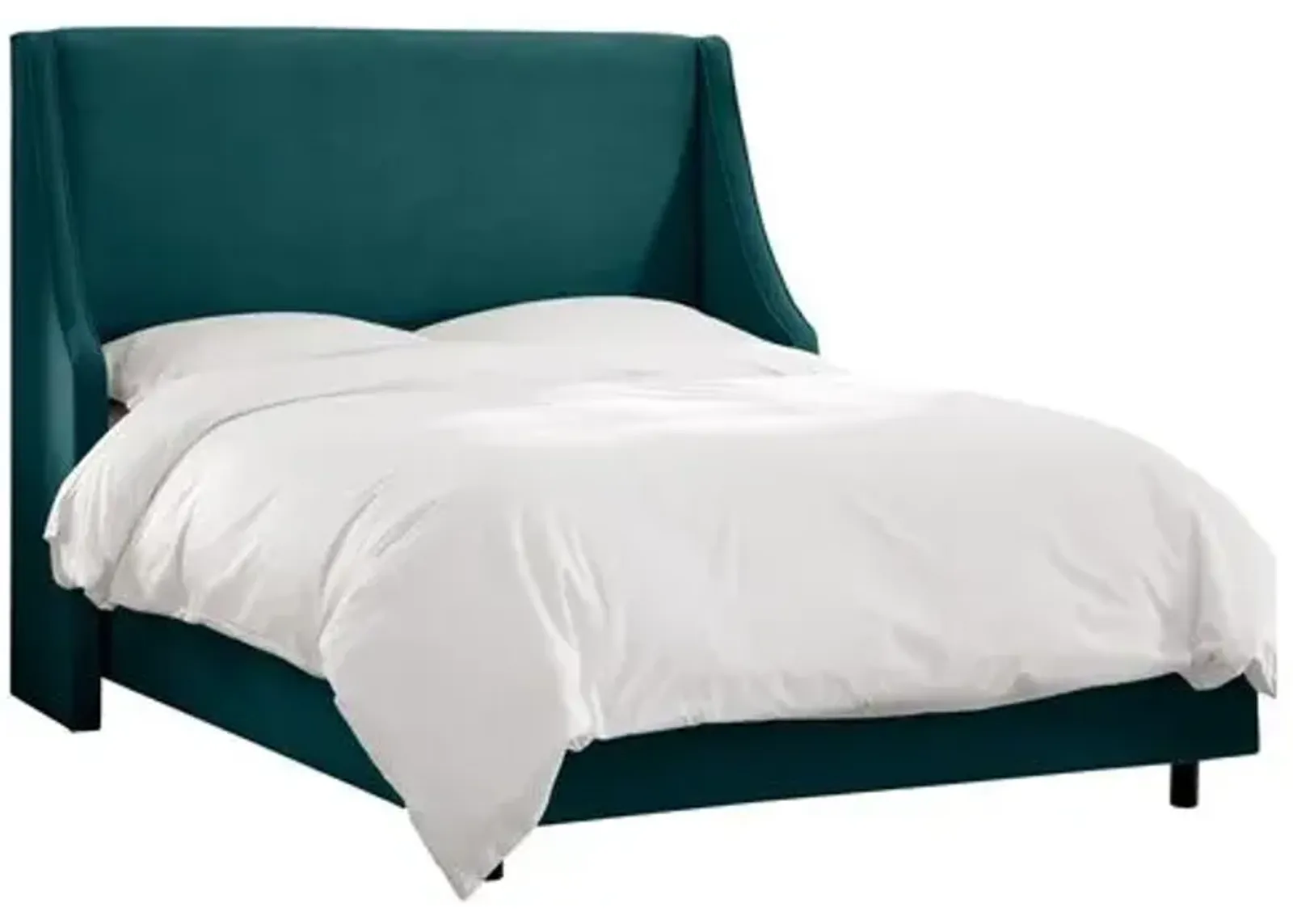 Davis Wingback Bed - Handcrafted - Green