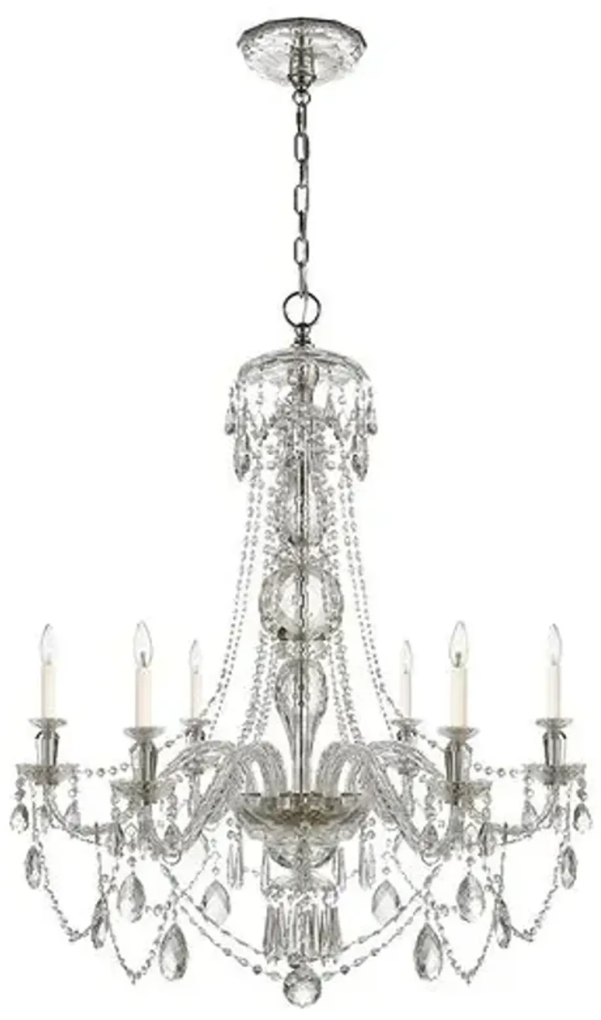 Ralph Lauren Home - Visual Comfort - Daniela Wide 6-Light Chandelier - Crystal - Clear