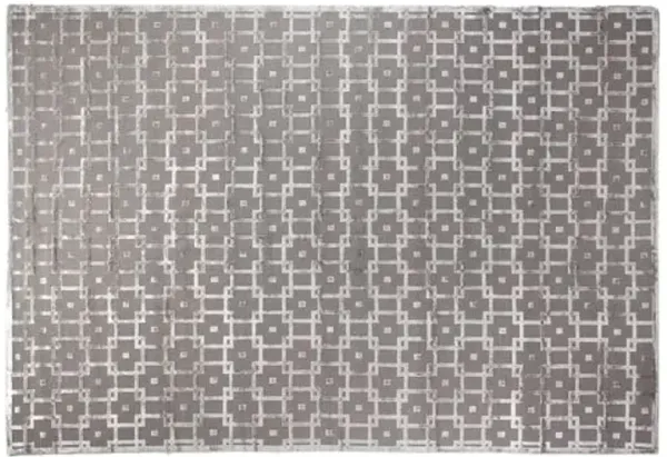 Metro Block Velvet Rug - Silver - Exquisite Rugs - Gray - Gray
