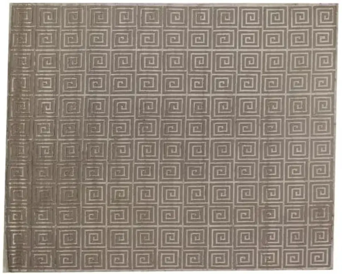 Greek Key Rug - Silver - Exquisite Rugs - Gray - Gray