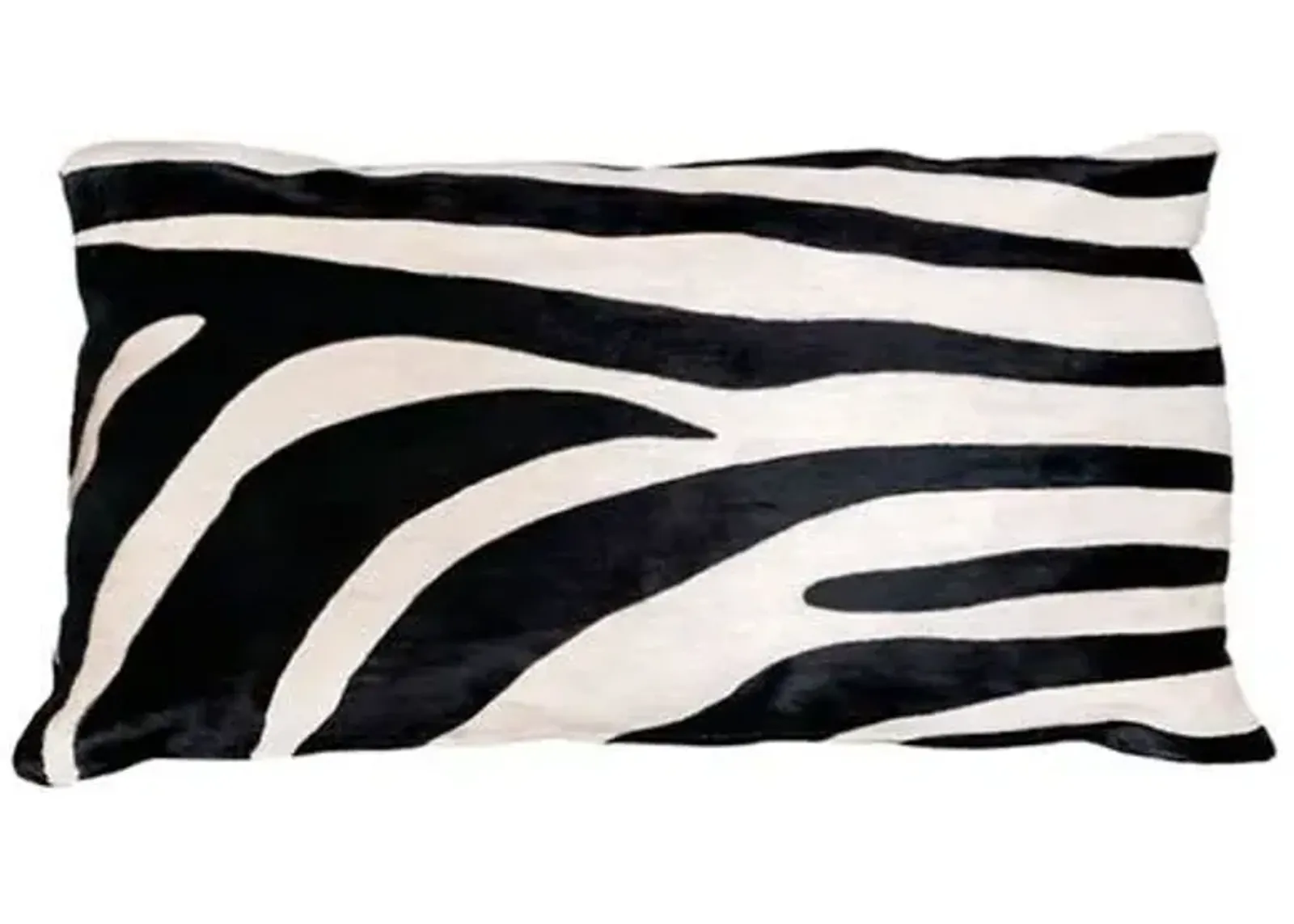 Zebra Hide Lumbar Pillow - Black/White - Le-Coterie