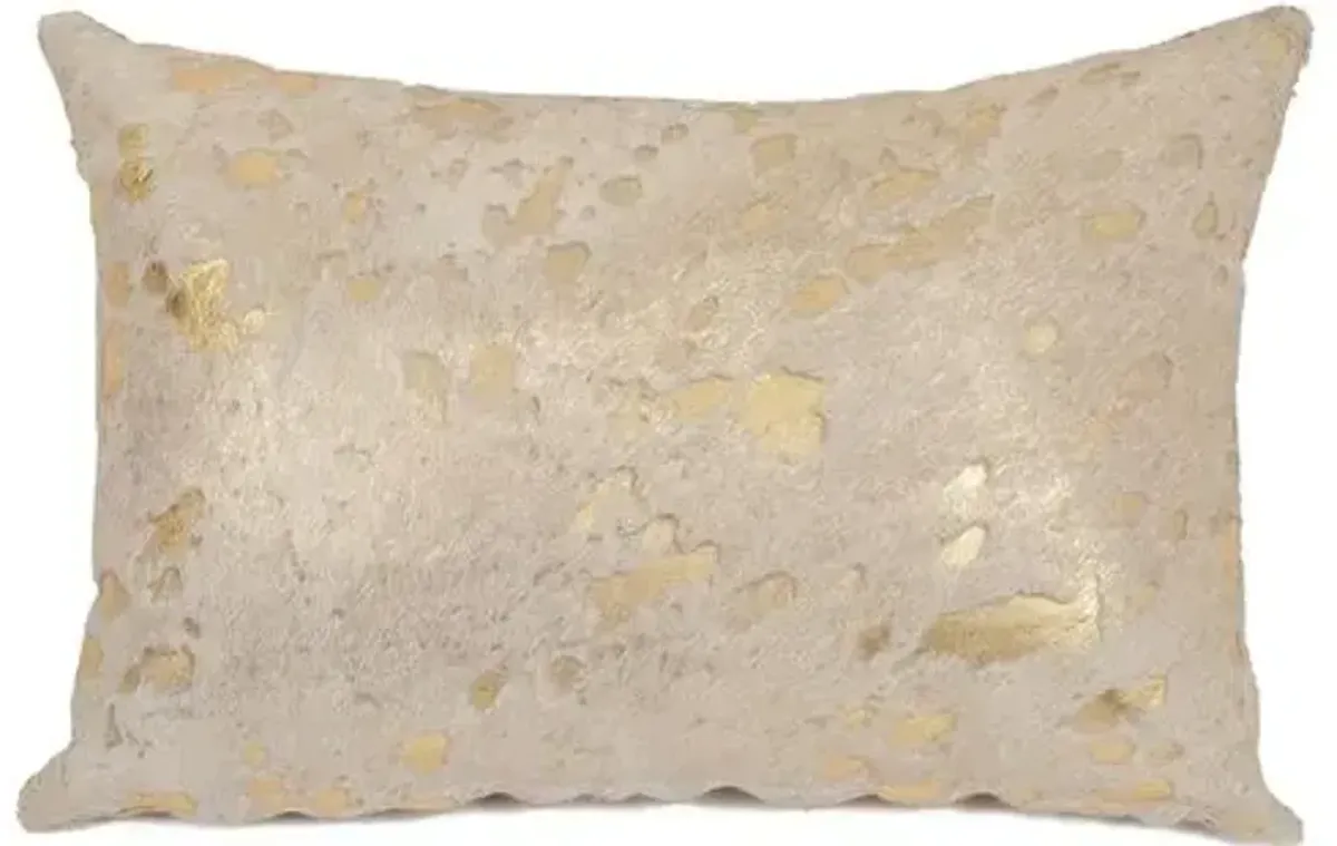 Splash Lumbar Pillow - Gold/White - Le-Coterie