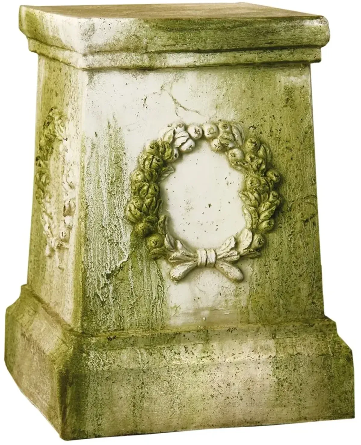 18" Wreath Pedestal, White Moss