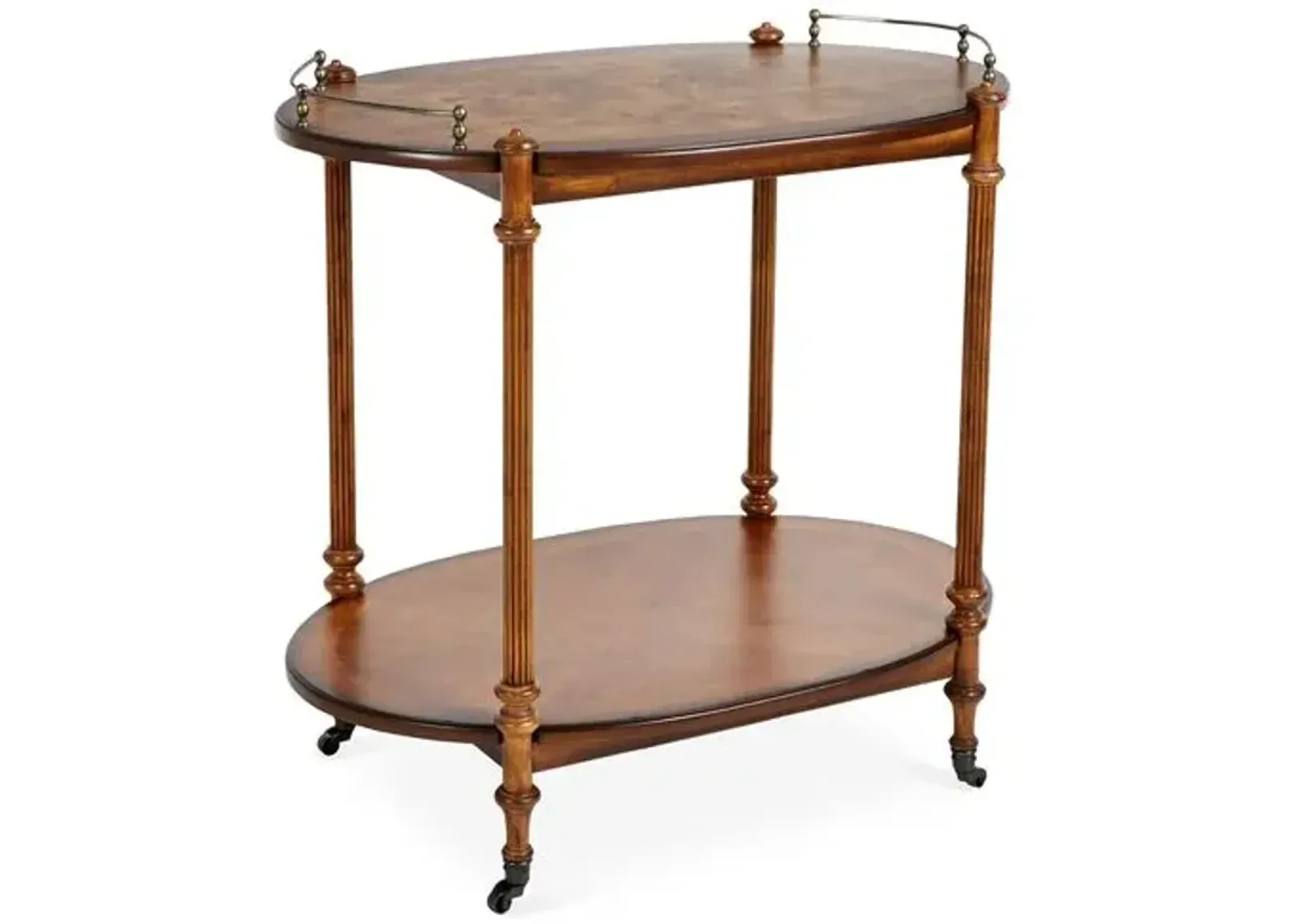 Rachel 2-Tier Bar Cart - Handcrafted - Brown