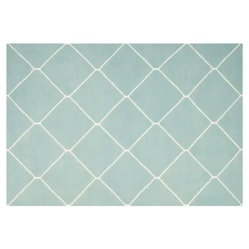 Papillon Dhurrie Rug - Light Blue - Blue