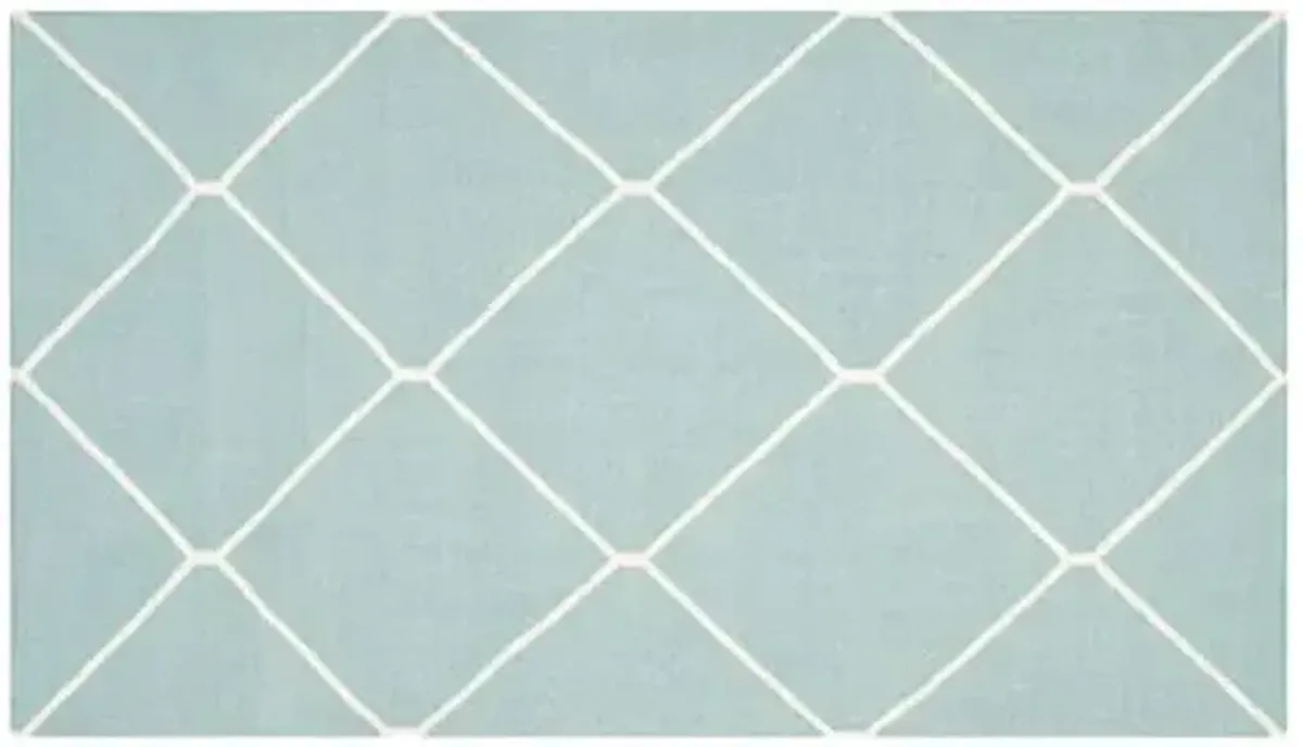 Papillon Dhurrie Rug - Light Blue - Blue