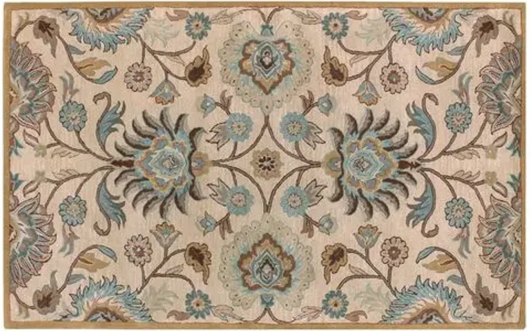 Corktree Rug - Taupe/Aqua - Beige - Beige