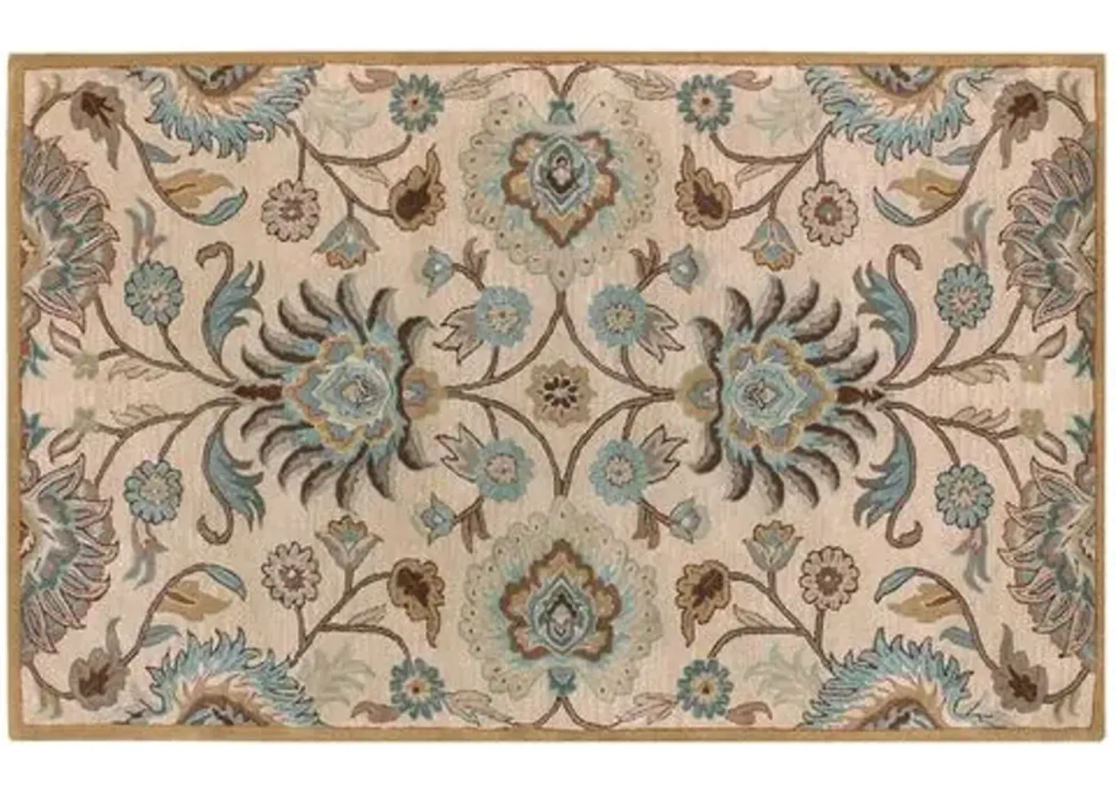 Corktree Rug - Taupe/Aqua - Beige - Beige