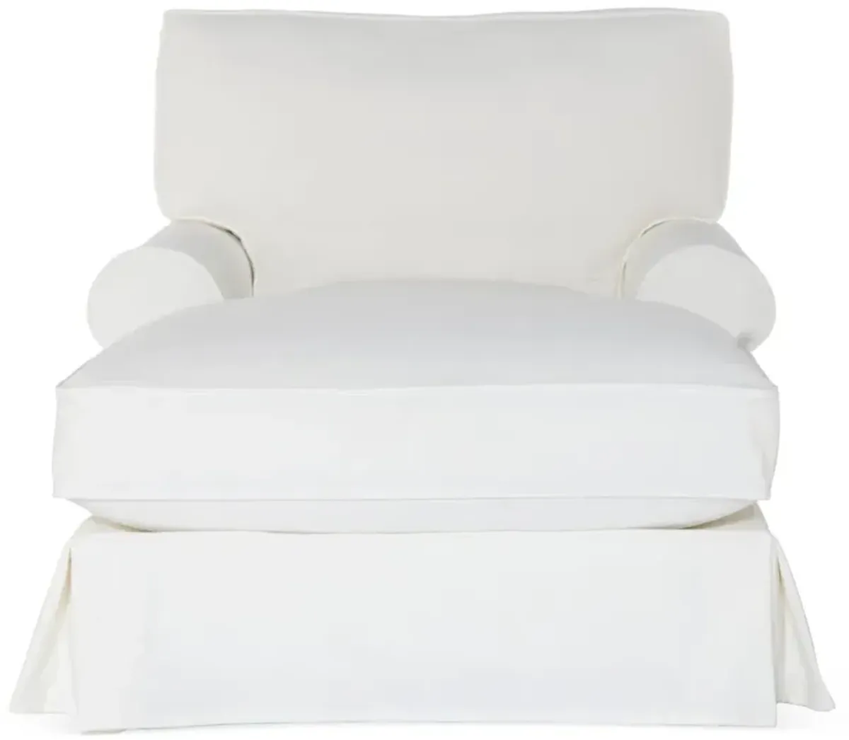 Comfy Slipcovered Chaise, Washable White Denim