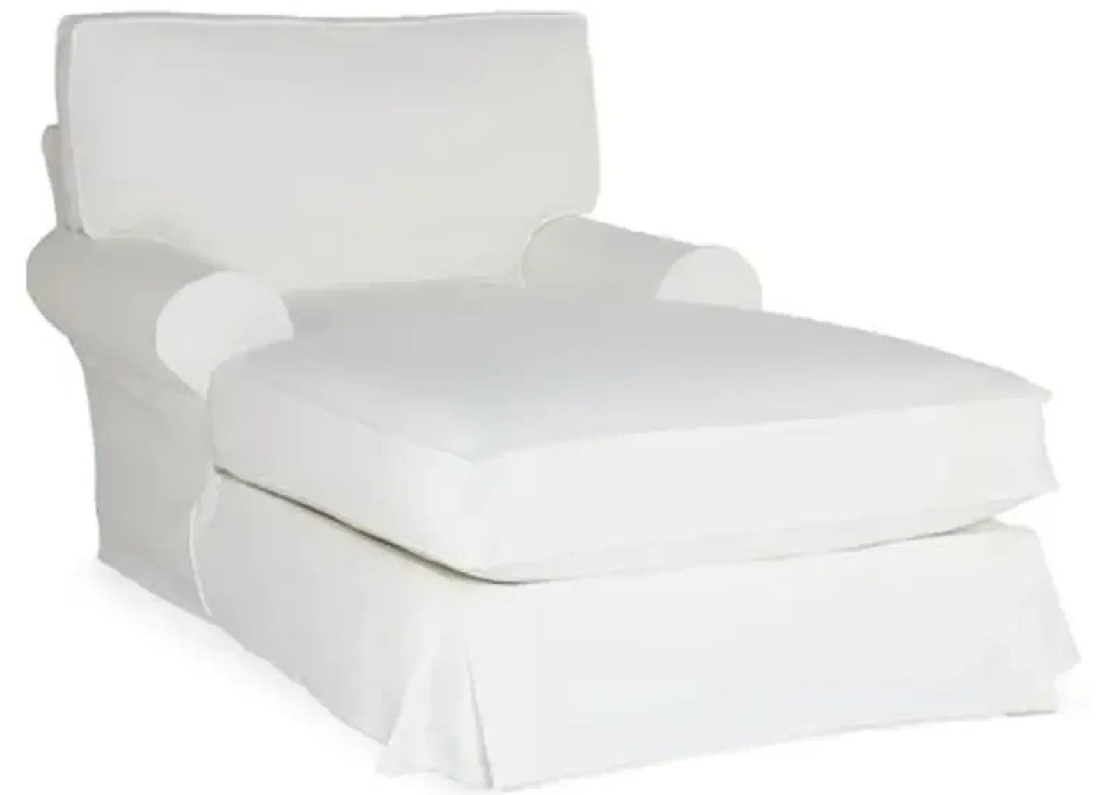 Comfy Slipcovered Chaise - Washable White Denim - Rachel Ashwell - Handcrafted - Comfortable, Sturdy, Stylish