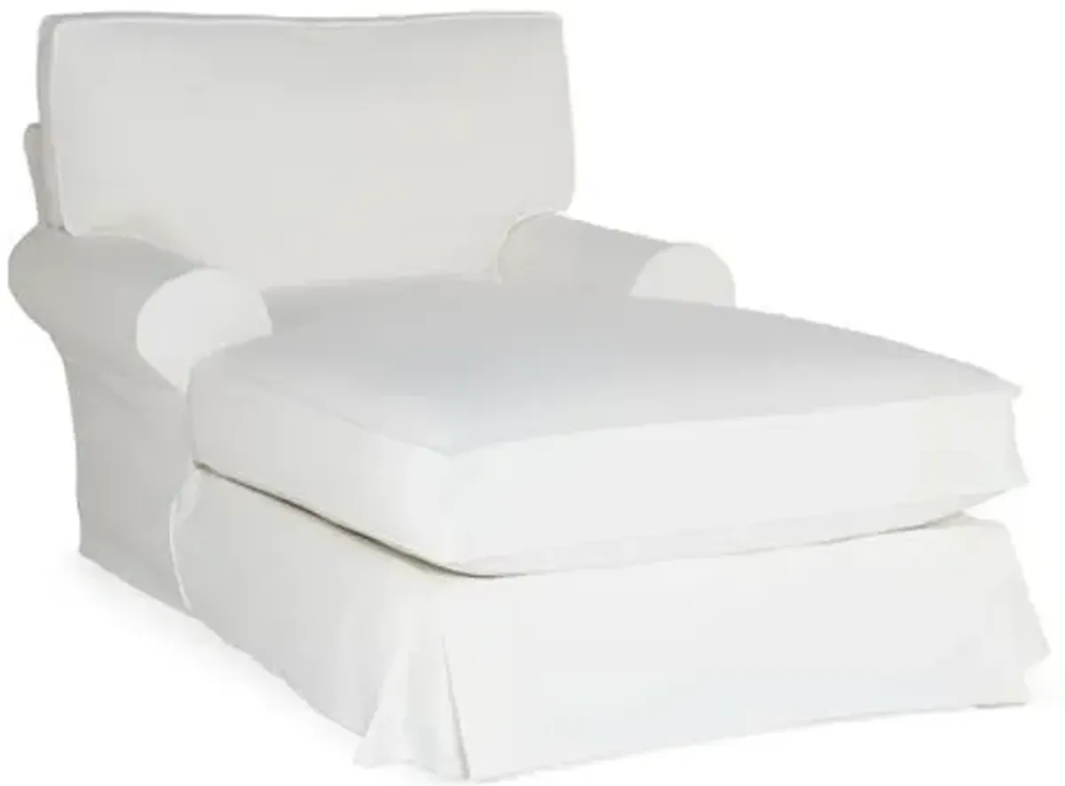 Comfy Slipcovered Chaise - Washable White Denim - Rachel Ashwell - Handcrafted - Comfortable, Sturdy, Stylish