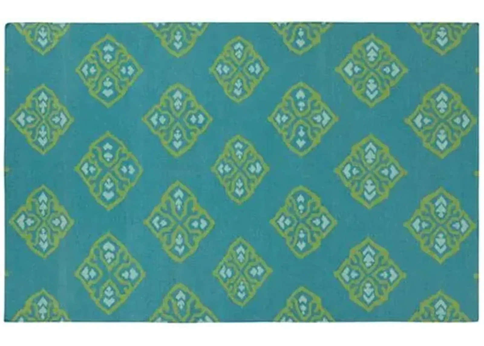 Benton Flat-Weave Rug - Turquoise - Blue - Blue