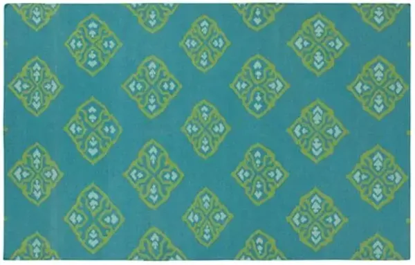 Benton Flat-Weave Rug - Turquoise - Blue - Blue