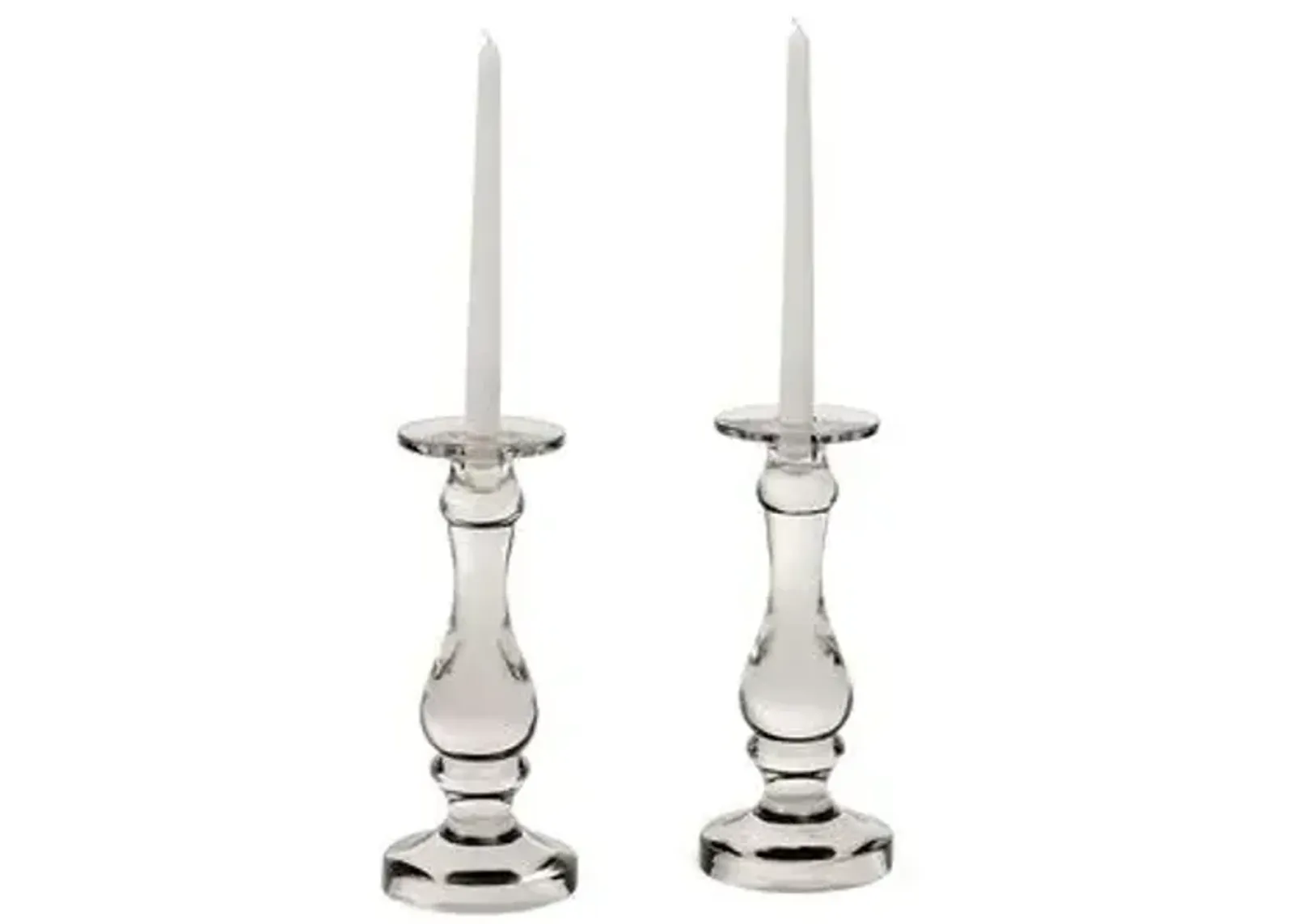 Glass Candleholders - Gray