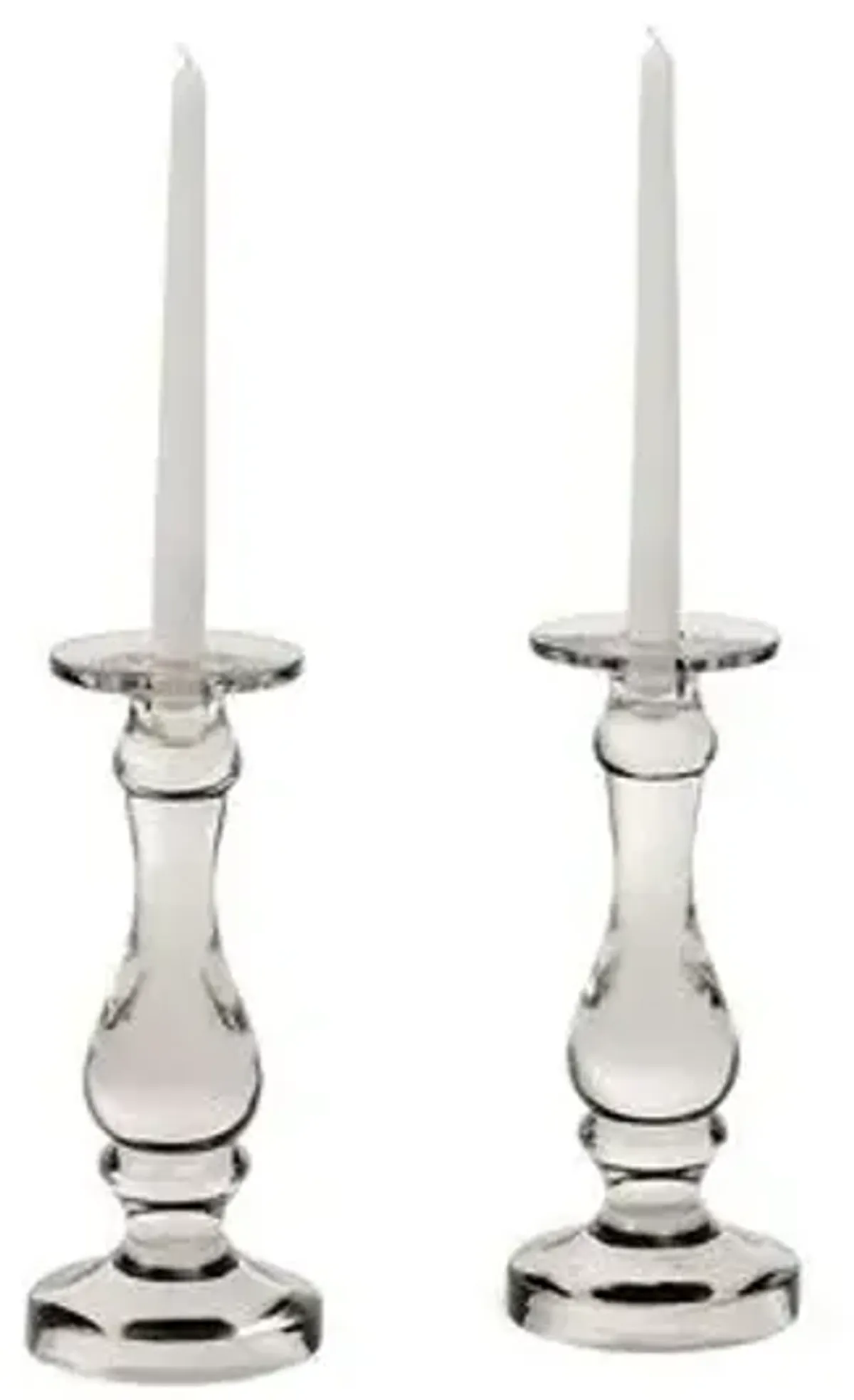 Glass Candleholders - Gray