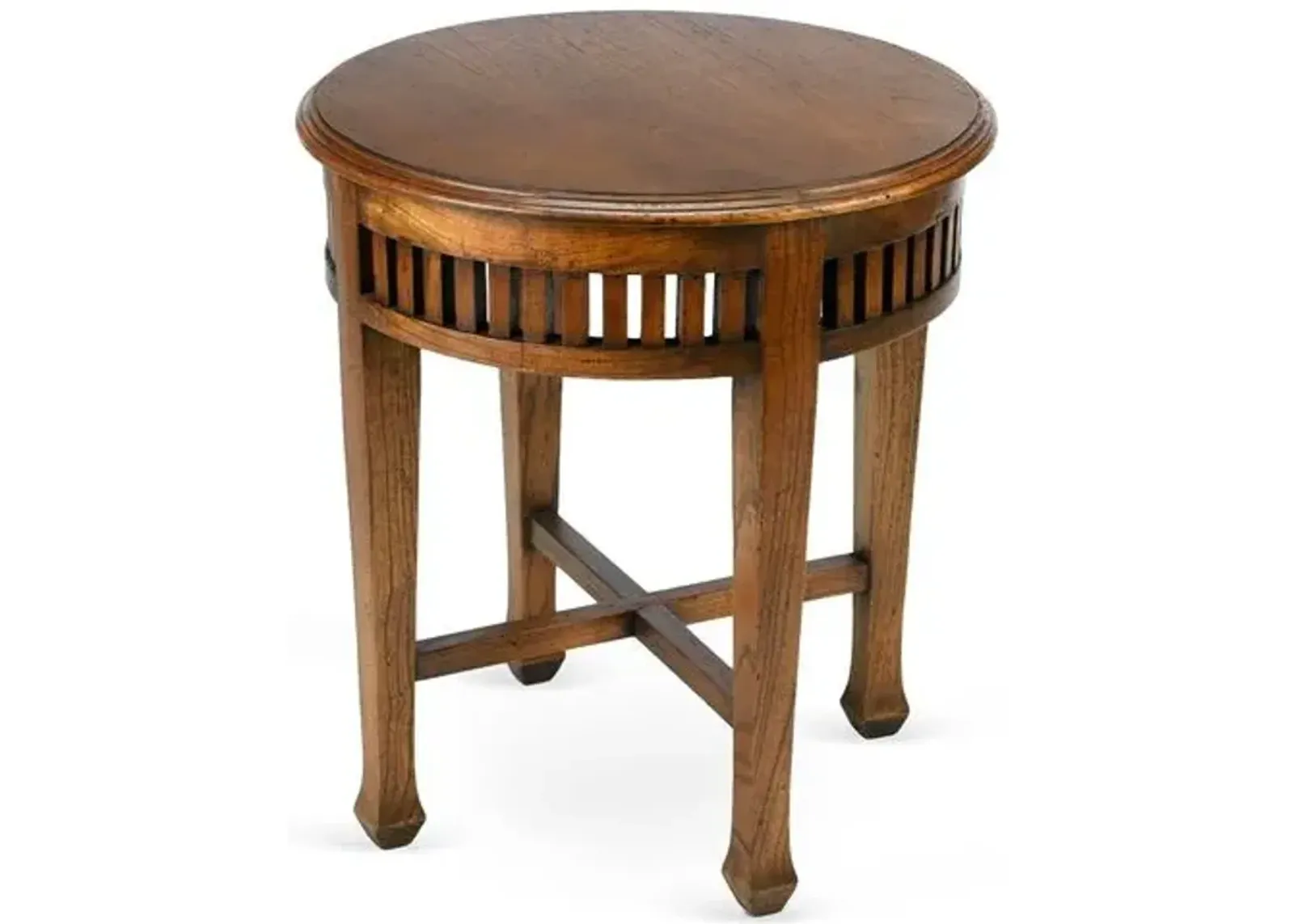 Bella Round Side Table - Walnut - Handcrafted - Brown