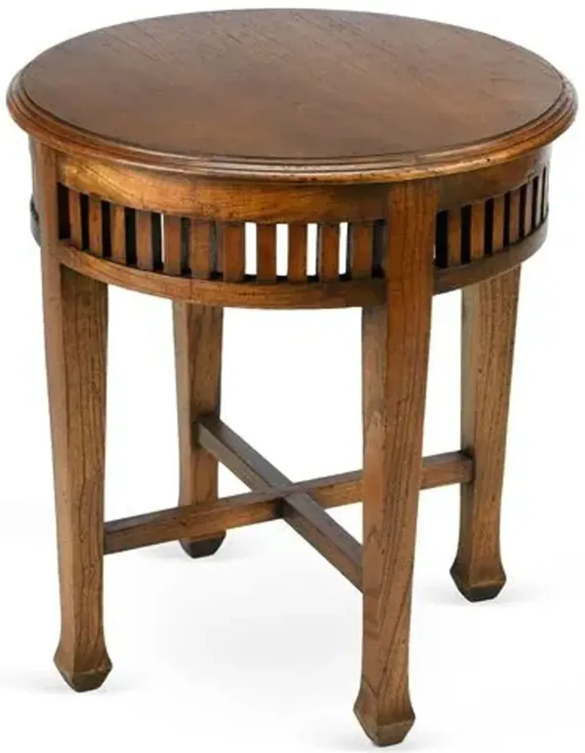 Bella Round Side Table - Walnut - Handcrafted - Brown