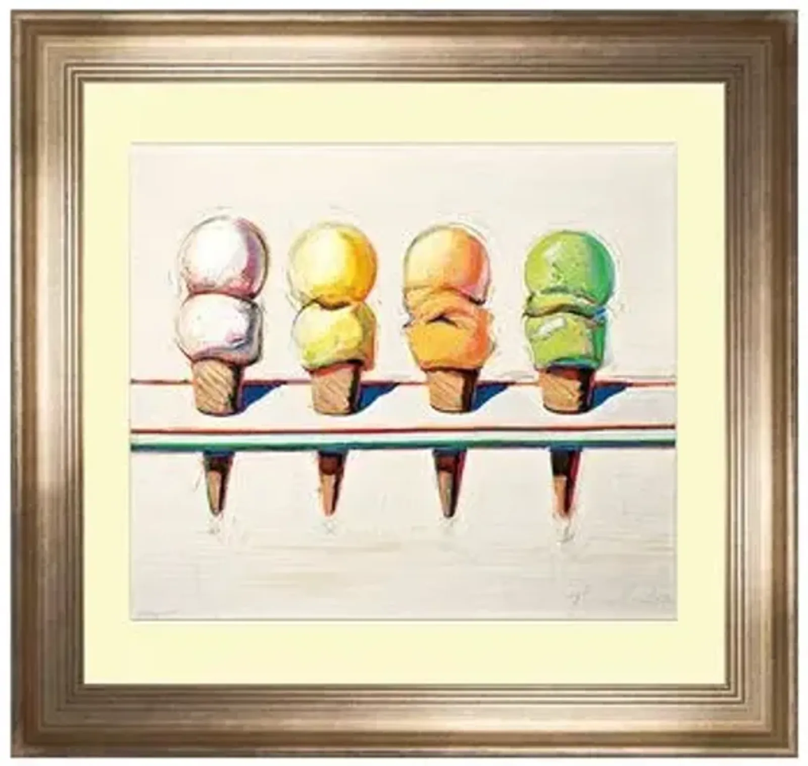 Painting - Wayne Thiebaud - Ice Cream - 1964 - Munn Works - Beige