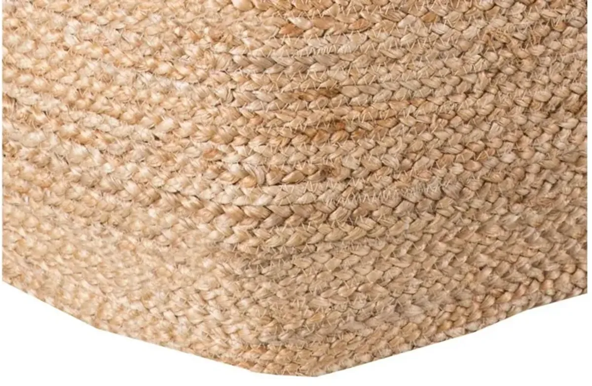 Teddy Woven Cube Pouf, Jute