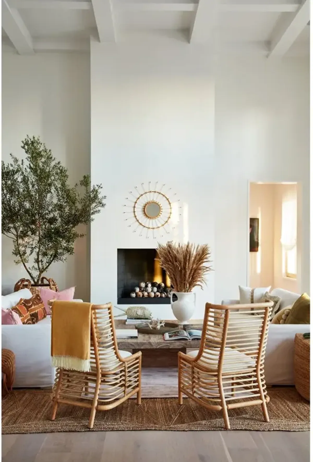 Teddy Woven Cube Pouf, Jute