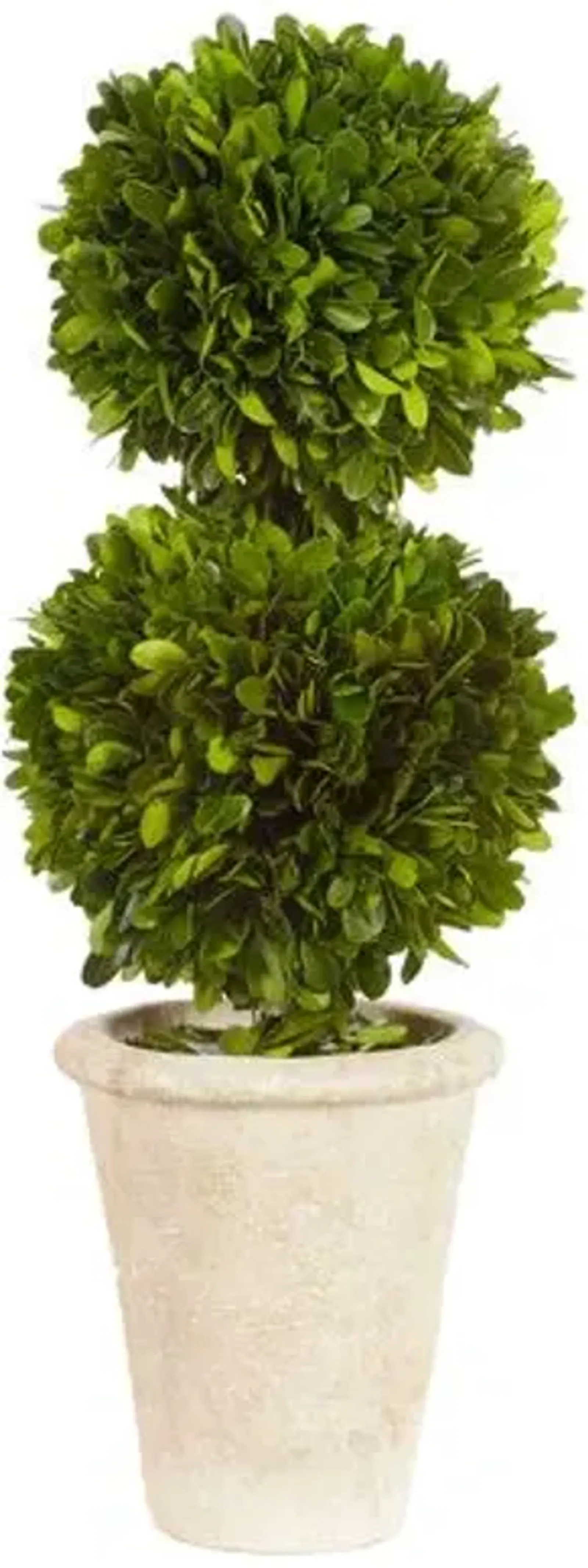 18" Double Topiary in Pot - Faux - Green