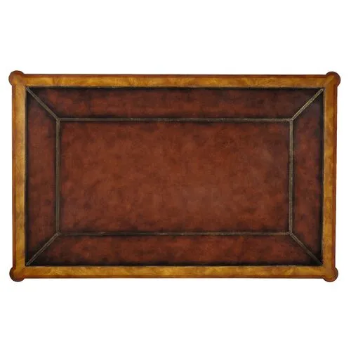 Man-of-Letters Leather Writing Table - Theodore Alexander - Brown