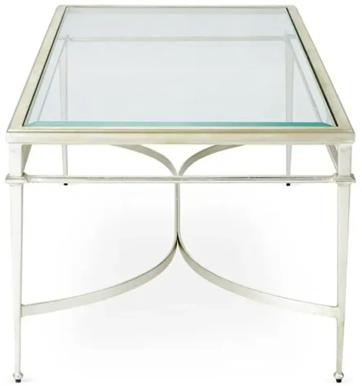 Crosby 48" Coffee Table - Silver Leaf - Clear