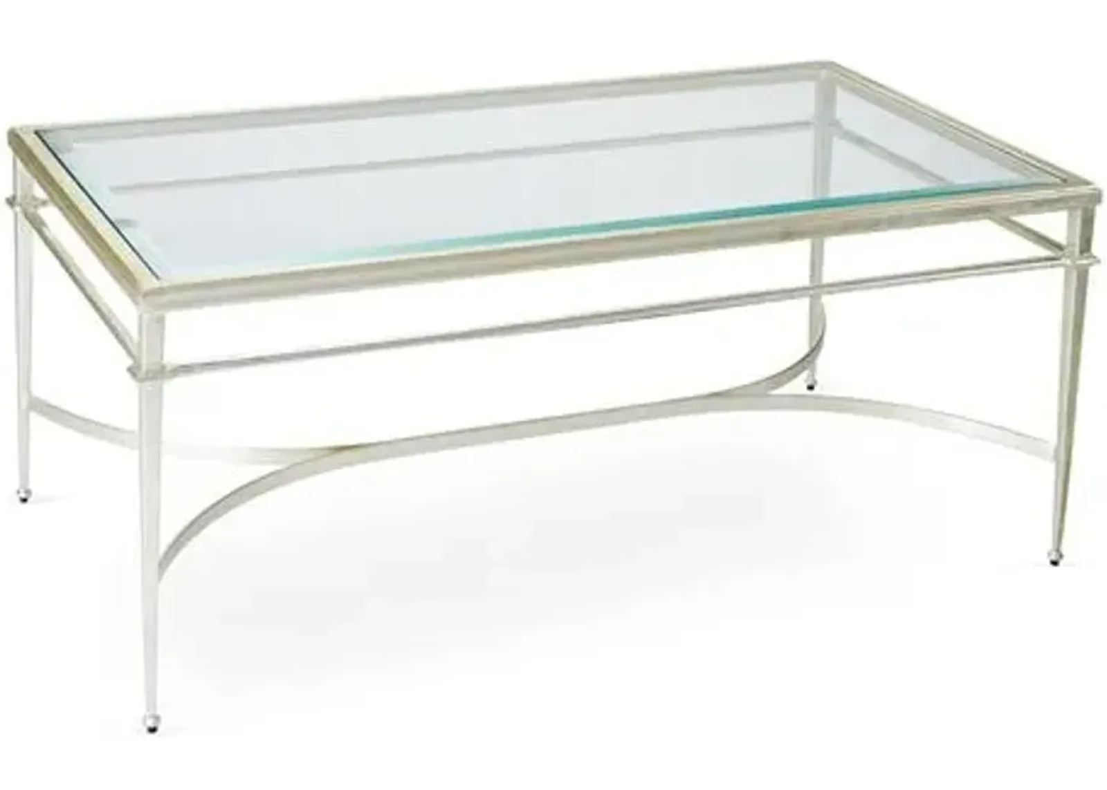 Crosby 48" Coffee Table - Silver Leaf - Clear