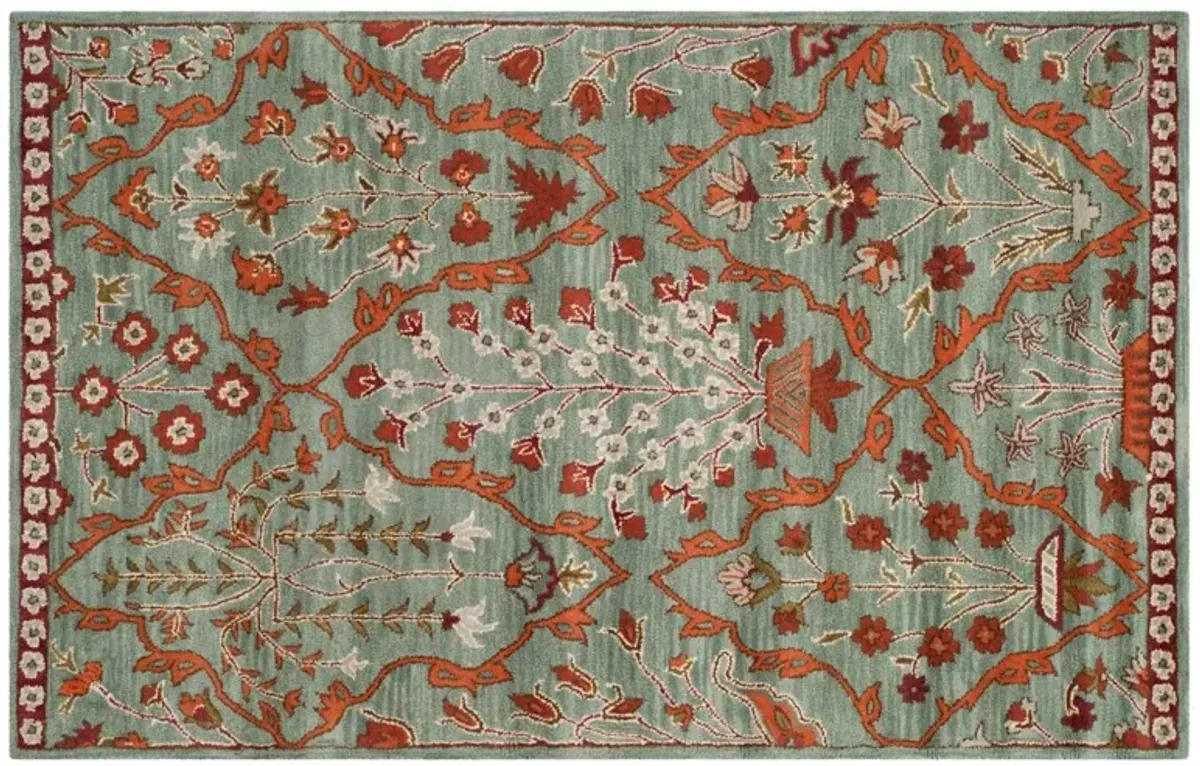 Brent Rug, Blue/Rust