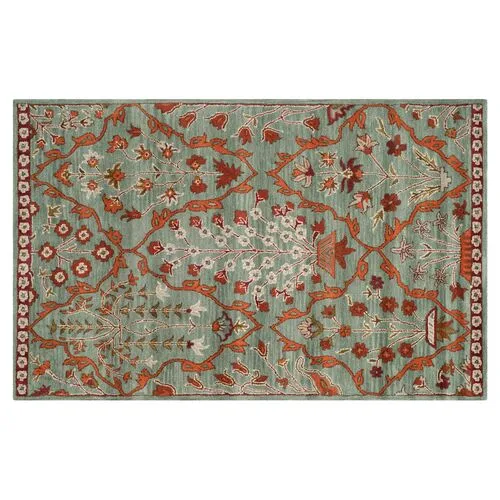 Brent Rug - Blue/Rust - Blue