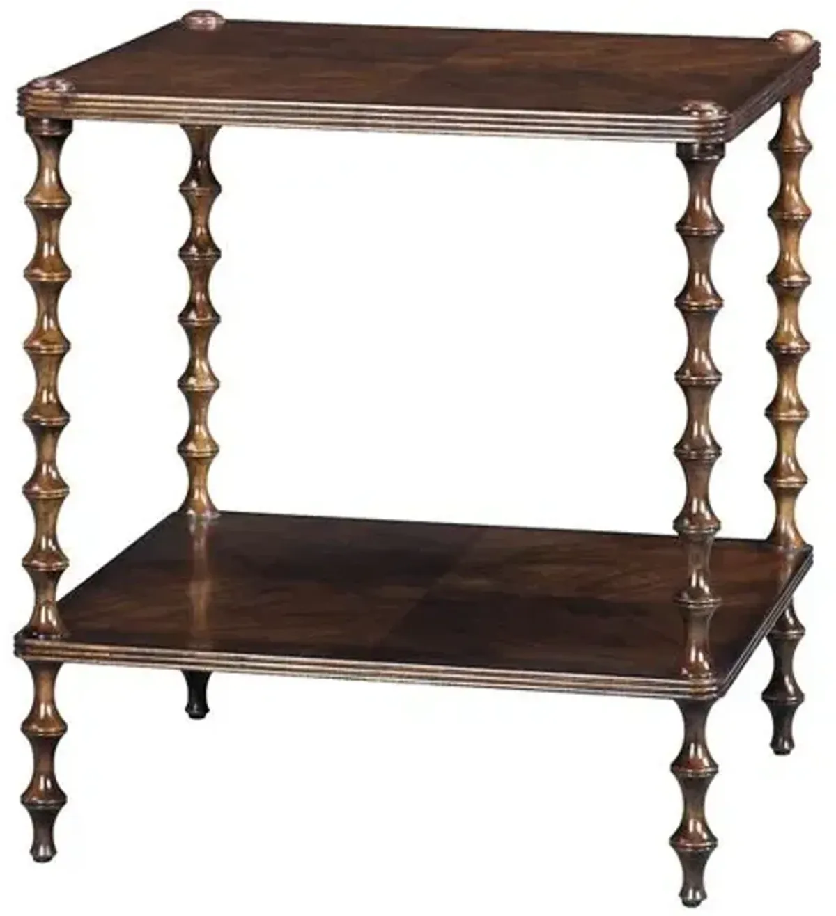 Bobbin 26" Square Side Table - Java - Theodore Alexander - Brown