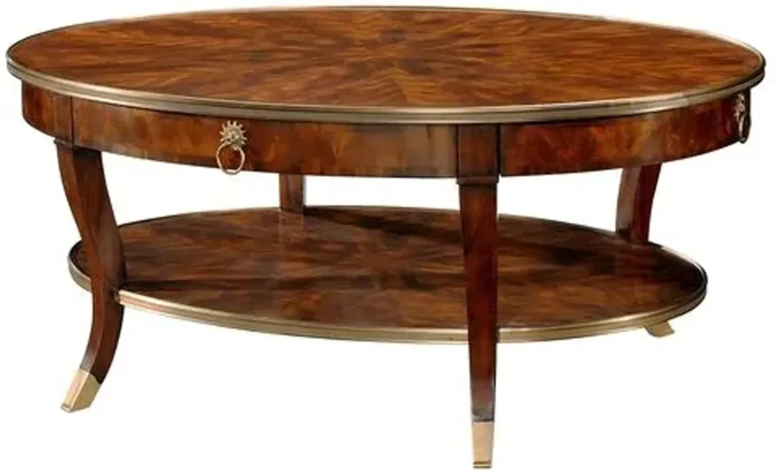 Circles 52" Oval Cocktail Table - Tawny - Theodore Alexander - Brown