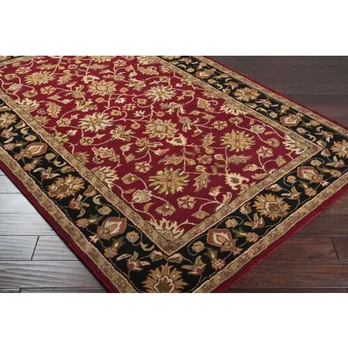 Petunia Rug - Wine/Black - Red - Red