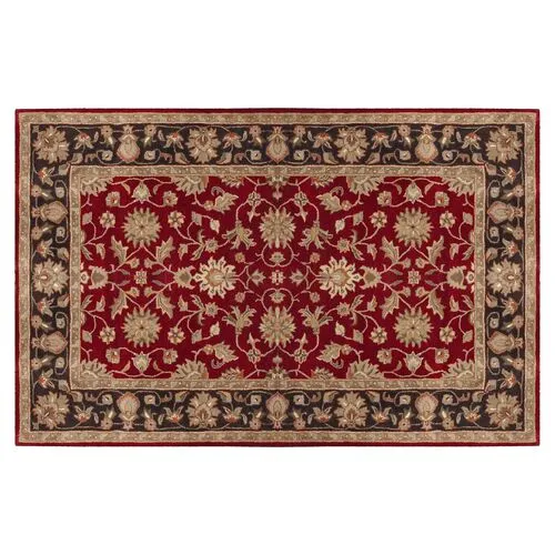 Petunia Rug - Wine/Black - Red - Red