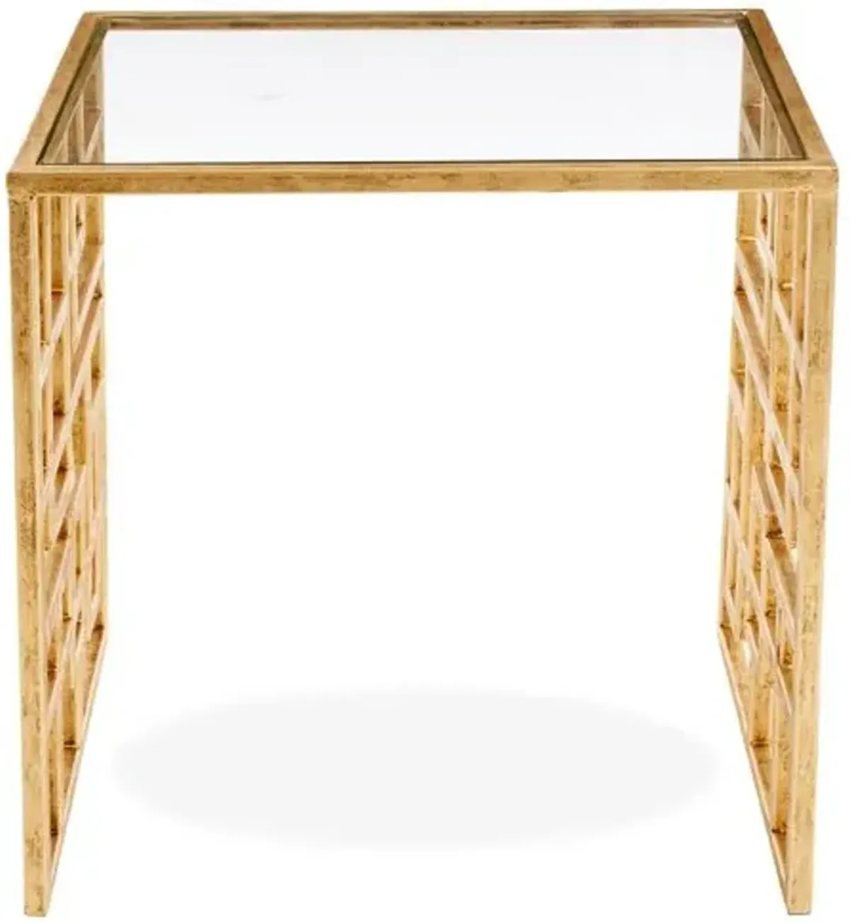 Picabia Modern Glass Side Table - Gold