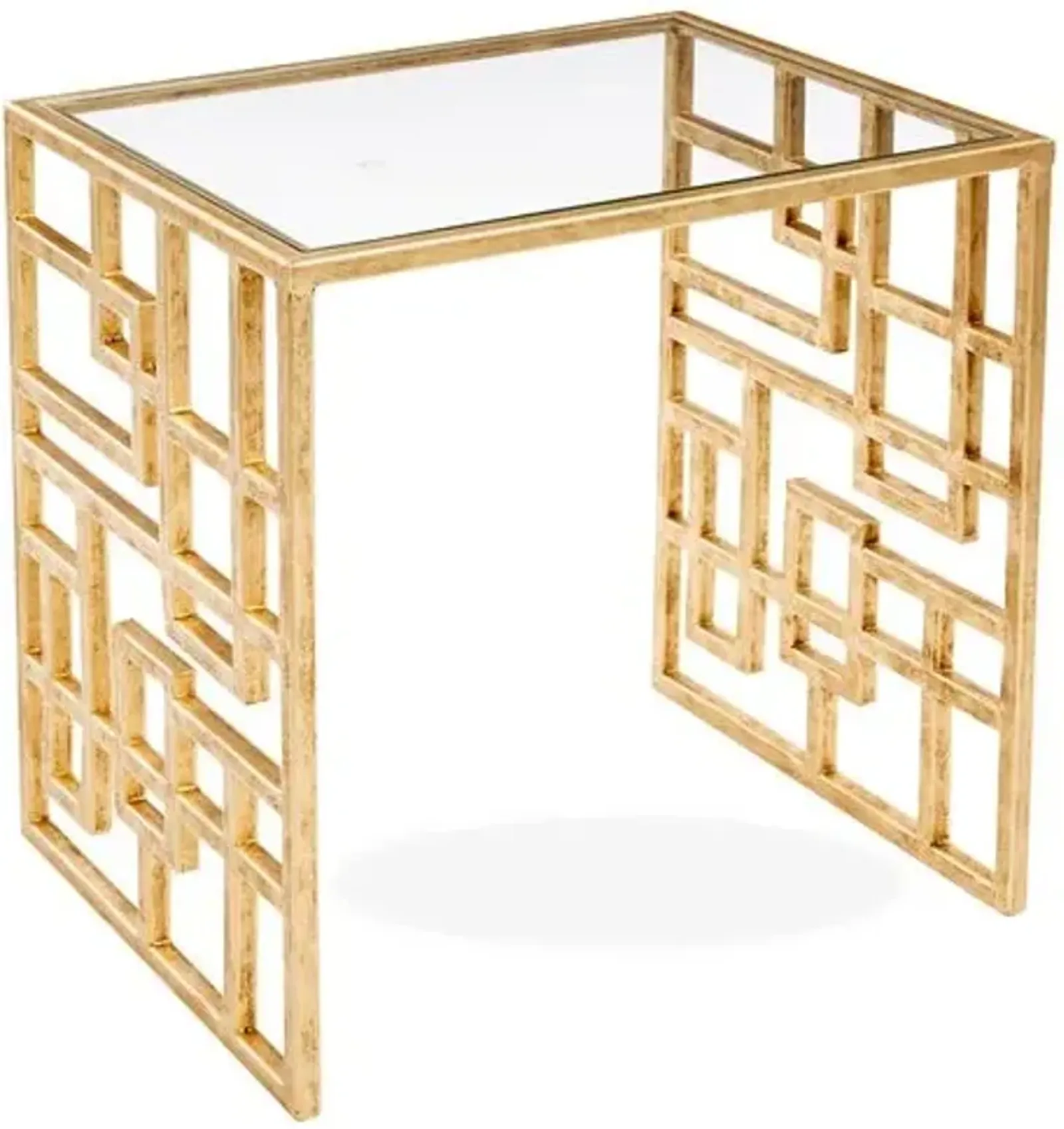 Picabia Modern Glass Side Table - Gold