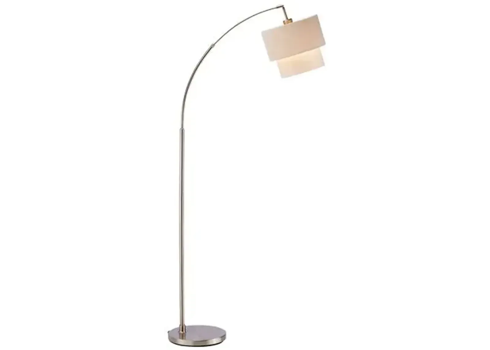 Gina Arc Floor Lamp - Satin Steel