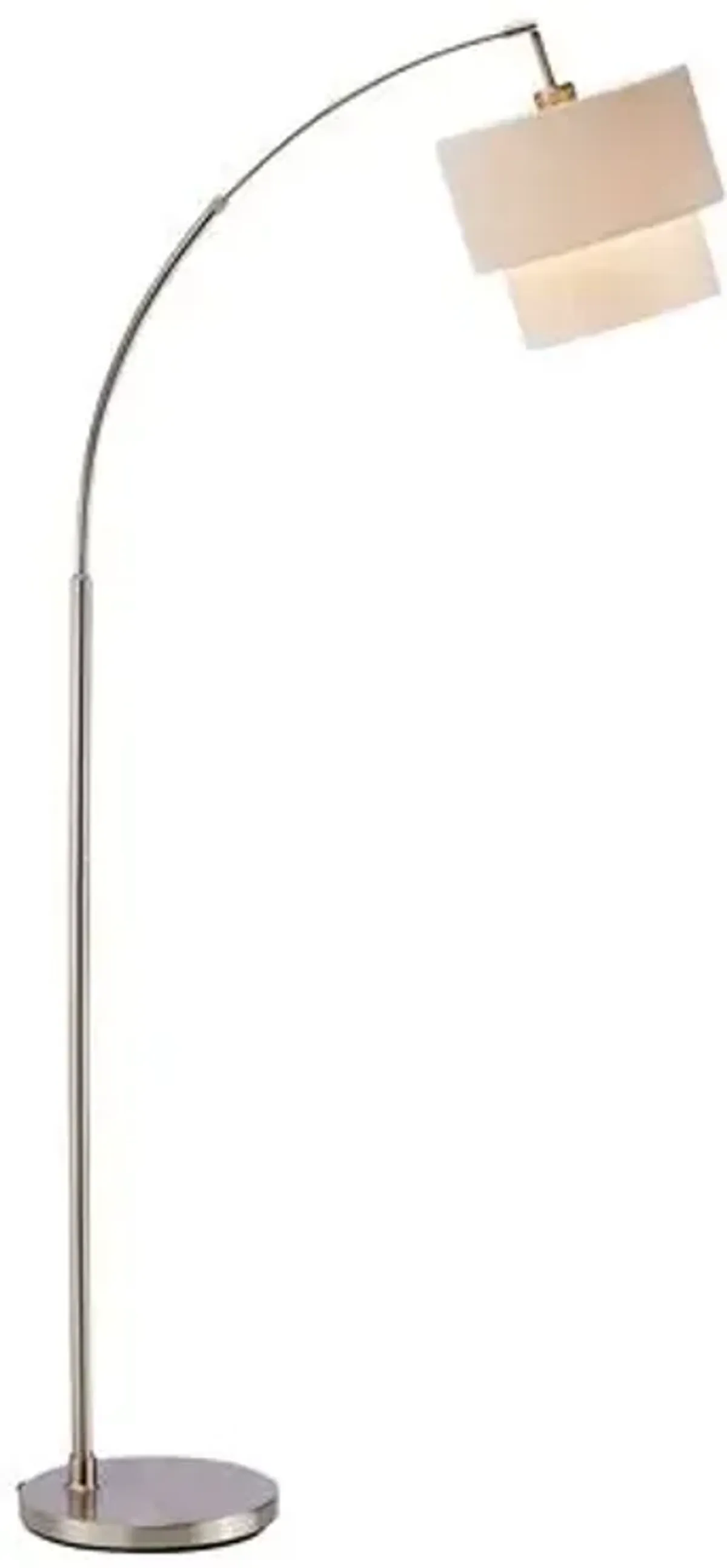 Gina Arc Floor Lamp - Satin Steel