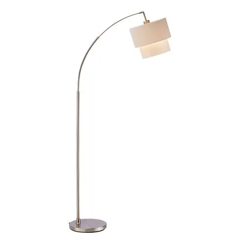 Gina Arc Floor Lamp - Satin Steel