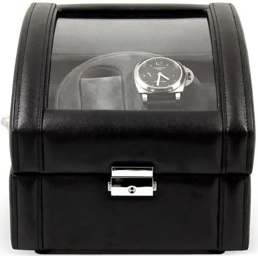 Leather Double Watch Winder, Black